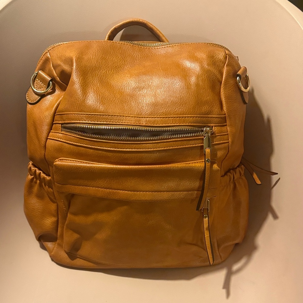 Tan Leather Backpack
